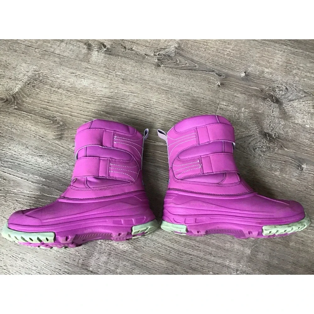 Skechers Girls Size 3 Snow Slopes Rainier WP Insulated Boots Purple Aqua 302923L